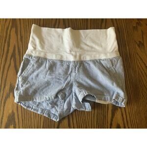 Maternity Shorts Light Blue With Thin White Stripes Size xs